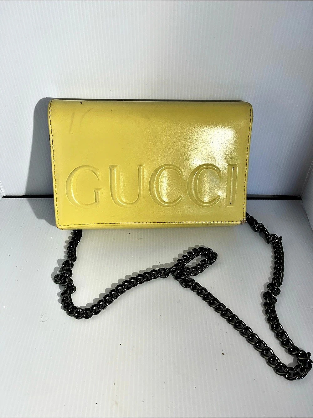 Gucci Soho Chain Flap Bag Crossbody Yellow & Red